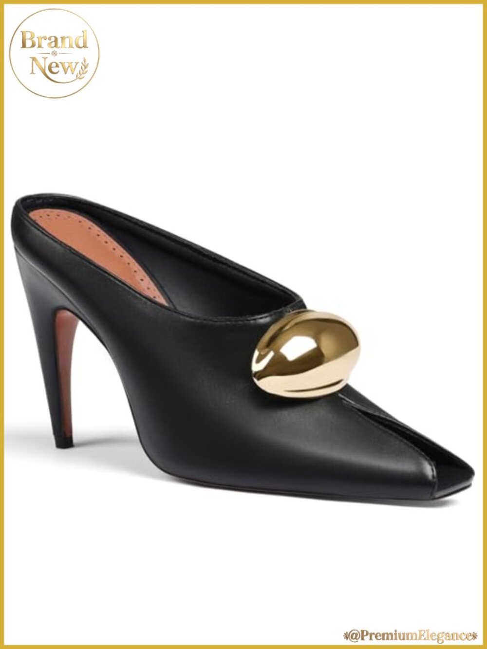 Women's Peep Toe Mules Stiletto Heels Pointed Toe Sandals 3.5in High Heel